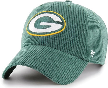 47 Brand NFL Green Bay Packers Thick Cord Clean Up Hat - Green