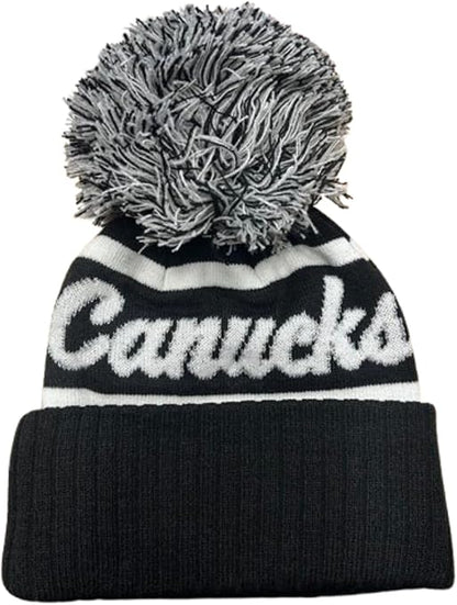 47 NHL Women's Vancouver Canucks Spirited Cuff Knit with Pom - Black/White