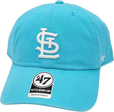 '47 MLB St. Louis Bright Side Clean Up Adjustable Hat - Caribbean Blue