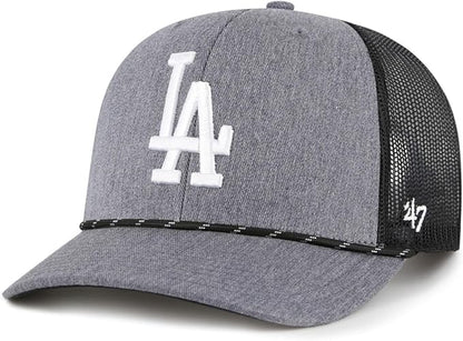 '47 Trucker MLB Los Angeles Dodgers Carbon Rope Adjustable Mesh Back Cap - Grey