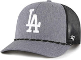'47 Trucker MLB Los Angeles Dodgers Carbon Rope Adjustable Mesh Back Cap - Grey