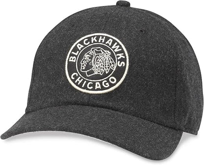 American Needle NHL Chicago Blackhawks Vintage Archive Legend Adjustable Hat -Black