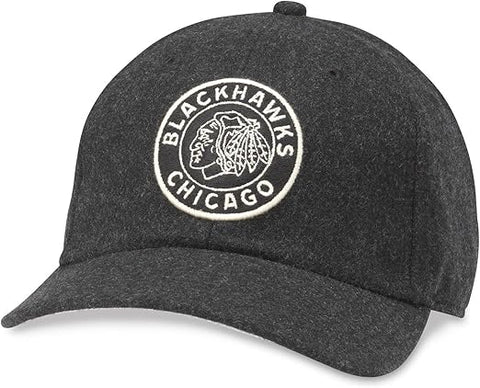 American Needle NHL Chicago Blackhawks Vintage Archive Legend Adjustable Hat -Black