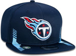 New Era Men's NFL Tennessee Titans 2021 Sideline Home 9FIFTY Adjustable Snapback Hat - Navy