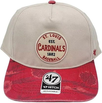 47 MLB St Louis 1882 Fiji Hitch Adjustable Snapback Hat - Natural/Red