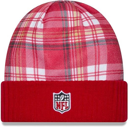 New Era Men's NFL San Francisco 49ers Sideline Statement Cuffed Knit Hat- Scarlet