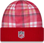 New Era Men's NFL San Francisco 49ers Sideline Statement Cuffed Knit Hat- Scarlet