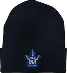 American Needle NHL Toronto Maple Leafs Cuffed Knit Beanie Hat - Black