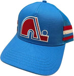 American Needle NHL Quebec Nordiques Hotfoot Stripes Vintage Trucker Adjustable Snapback Hat - Blue
