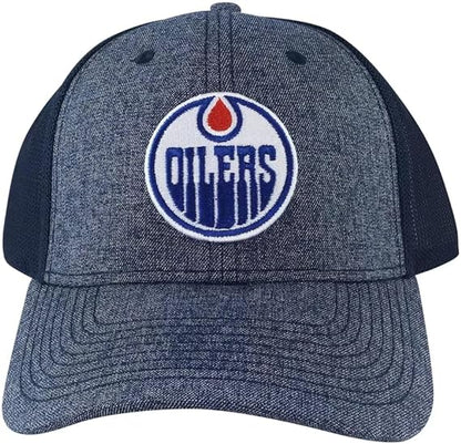 American Needle NHL Edmonton Oilers Heather Flex Hat - Navy