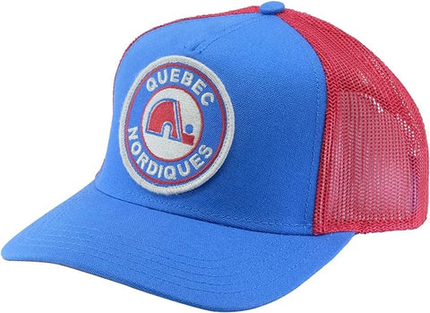 American Needle NHL Quebec Nordiques Vintage Valin Adjustable Snapback Hat - Blue/Red