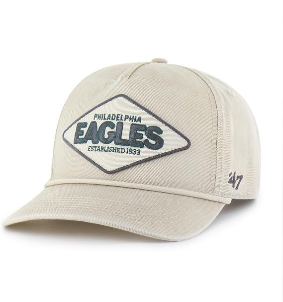 '47 NFL Philadelphia Eagles Cairn Hitch RF Adjustable Snapback Hat - Beige