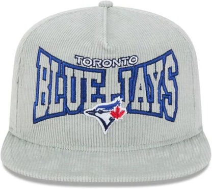 New Era Golfer MLB Toronto Blue Jays Corduroy Adjustable Snapback Hat - Grey