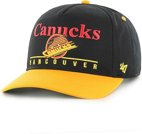 '47 NHL Vancouver Canucks (Skate) Super Hitch Adjustable Snapback Hat - Black/Yellow