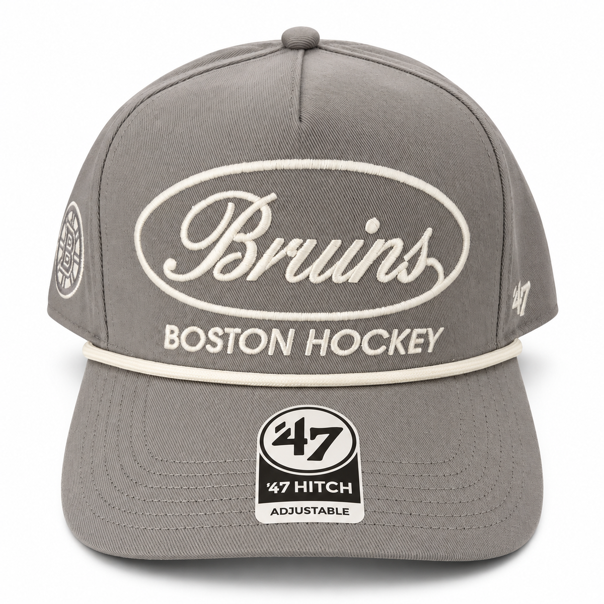47 NHL Boston Bruins Hitch Adjustable Snapback Hat- Grey