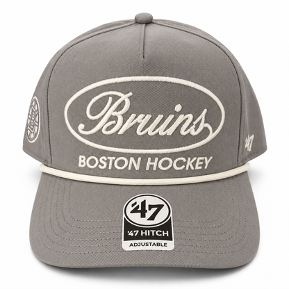 47 NHL Boston Bruins Hitch Adjustable Snapback Hat- Grey