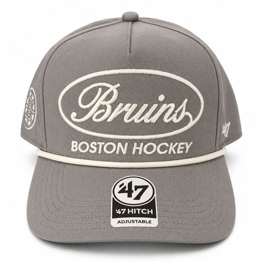 47 NHL Boston Bruins Hitch Adjustable Snapback Hat- Grey