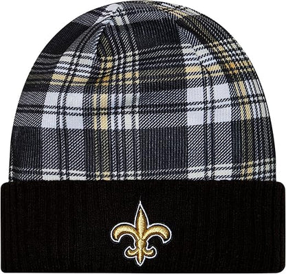 New Era Men's NFL New Orleans Saints Sideline Statement Cuffed Knit Hat- Black