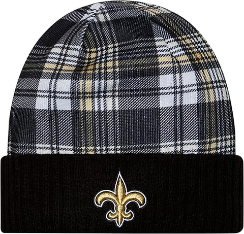 New Era Men's NFL New Orleans Saints Sideline Statement Cuffed Knit Hat- Black