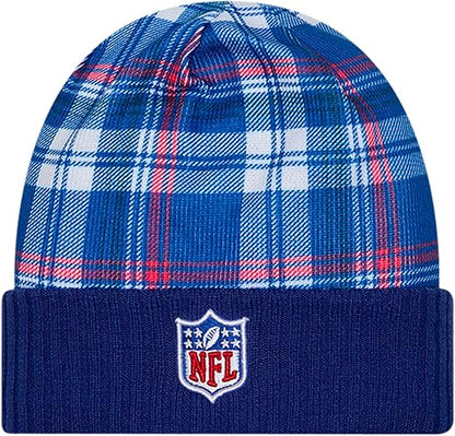 New Era Men's NFL New York Giants Sideline Statement Cuffed Knit Hat- Blue