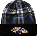 New Era Men's NFL Baltimore Ravens Sideline Statement Cuffed Knit Hat- Black