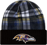New Era Men's NFL Baltimore Ravens Sideline Statement Cuffed Knit Hat- Black