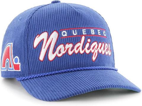 47 NHL Quebec Nordiques Double Header Corduroy Hitch Adjustable Snapback Hat - Blue
