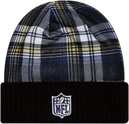 New Era Men's NFL Baltimore Ravens Sideline Statement Cuffed Knit Hat- Black