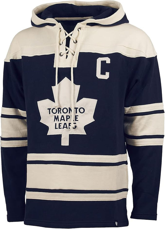 '47 Men's Wendel Clark Toronto Maple Leafs Lacer Pullover Hoodie - Navy