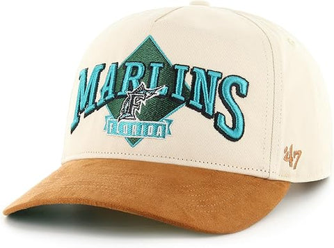 '47 MLB Miami Marlins The Diamond Hitch Adjustable Snapback Hat - Cream
