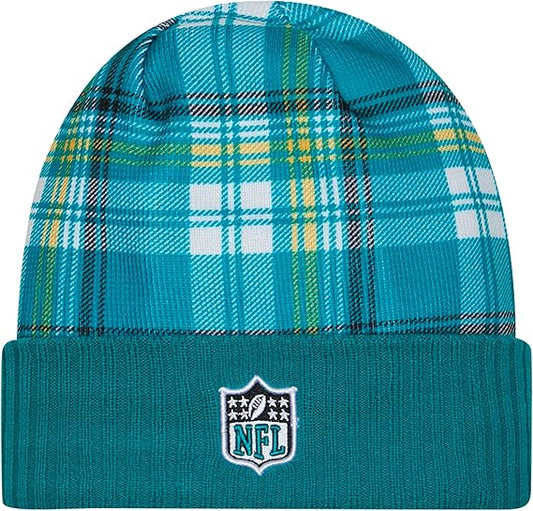 New Era Men's NFL Jacksonville Jaguars Sideline Statement Cuffed Knit Hat- Teal