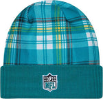 New Era Men's NFL Jacksonville Jaguars Sideline Statement Cuffed Knit Hat- Teal