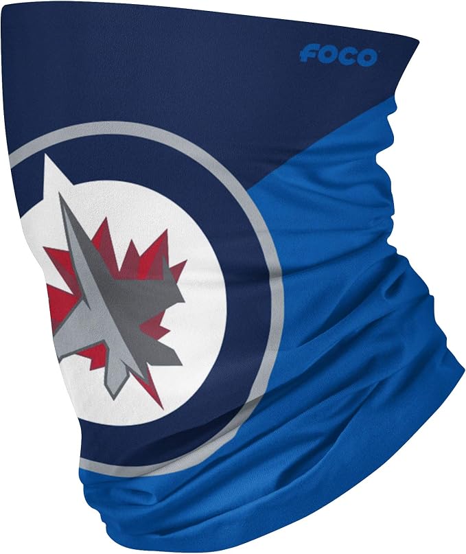 FOCO Youth NHL Winnipeg Jets Big Logo Gaiter Scarf - Navy/Blue