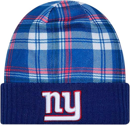 New Era Men's NFL New York Giants Sideline Statement Cuffed Knit Hat- Blue