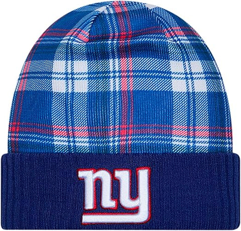 New Era Men's NFL New York Giants Sideline Statement Cuffed Knit Hat- Blue