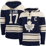 '47 Men's Wendel Clark Toronto Maple Leafs Lacer Pullover Hoodie - Navy