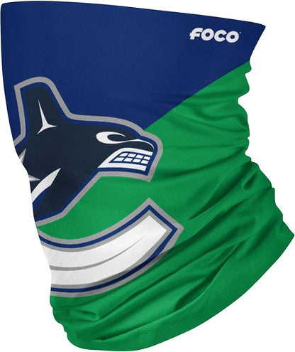 FOCO NHL Vancouver Canucks Big Logo Gaiter Scarf - Blue/Green