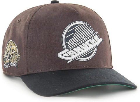 47 Hitch Sure Shot NHL Vancouver Snapback Hat - Dark Chocolate