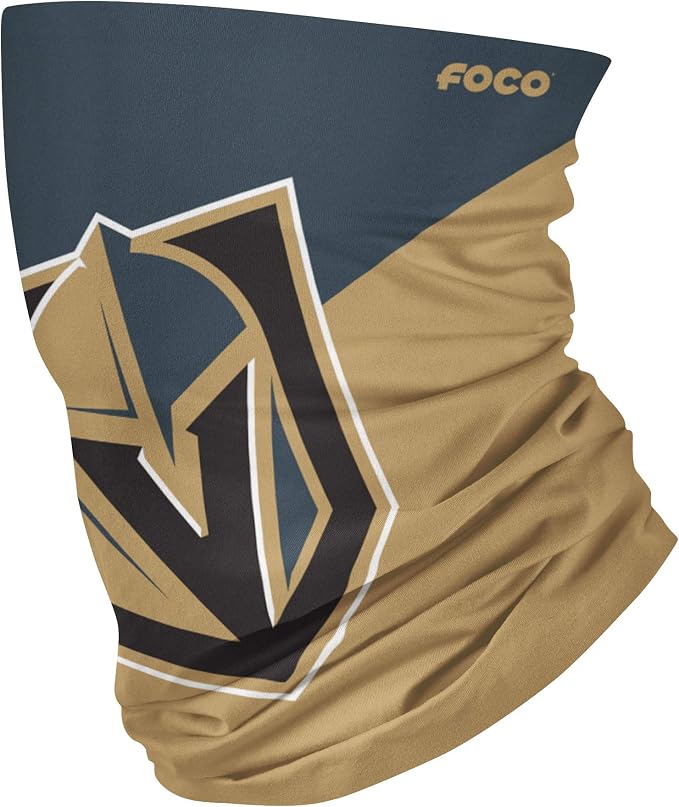 FOCO NHL Vegas Golden Knights Big Logo Gaiter Scarf - Gold/Grey