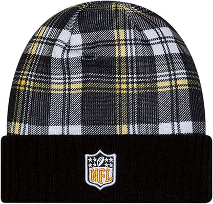 New Era Men's NFL Pittsburgh Steelers Sideline Statement Cuffed Knit Hat- Black