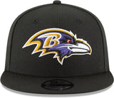 New Era Baltimore Ravens Hat NFL Black Team Color Logo 9FIFTY Snapback Adjustable Cap Adult One Size