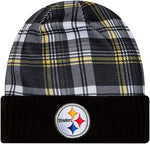New Era Men's NFL Pittsburgh Steelers Sideline Statement Cuffed Knit Hat- Black