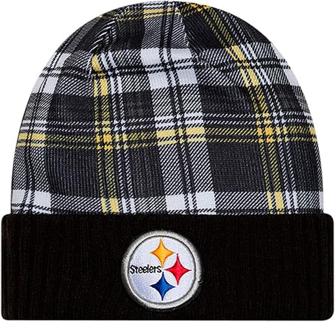New Era Men's NFL Pittsburgh Steelers Sideline Statement Cuffed Knit Hat- Black