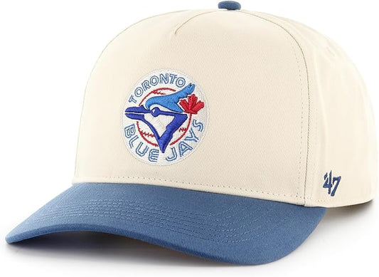 '47 Hitch MLB Toronto Blue Jays Cooperstown 1977 Logo Two-Tone Adjustable Snapback Hat - Beige/Blue