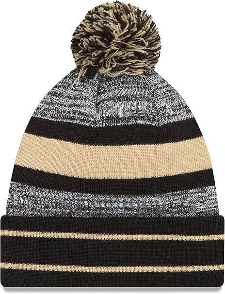 New Era NFL New Orleans Saints Classic Cuffed Knit Beanie with Pom - Black/Grey