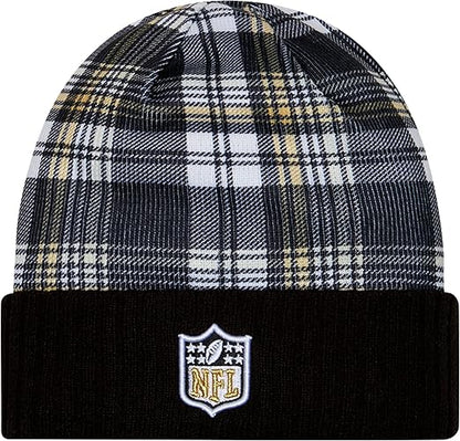 New Era Men's NFL New Orleans Saints Sideline Statement Cuffed Knit Hat- Black