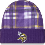 New Era Men's NFL Minnesota Vikings Sideline Statement Cuffed Knit Hat- Purple