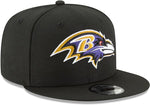 New Era Baltimore Ravens Hat NFL Black Team Color Logo 9FIFTY Snapback Adjustable Cap Adult One Size