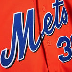 Mitchell & Ness MLB Authentic BP Button Front Mike Piazza New York Mets Mens Dark Orange Shirt, Dark Orange, XX-Large