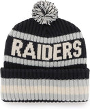 '47 Men's NFL Bering Cuffed Knit Hat with Pom - black